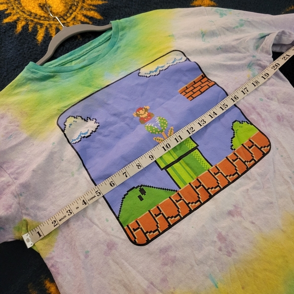 NES Nintendo Mario Bros Hand Tie-Dyed Shirt - Picture 10 of 11